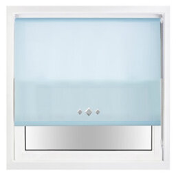 FURNISHED Trimmable Roller Blind With Triple Diamond Chrome Eyelet And Metal Fittings - Duck Egg Daylight Shade (W)235Cm X (L)210Cm - thumbnail 2