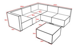 Furniture One Rattan Effect Nature Rattan 5 Seat Corner Sofa Set No Assembly & Aluminium Frame - thumbnail 3