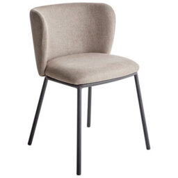 Beliani Set Of 2 Dining Chairs Mina Fabric Taupe - thumbnail 4
