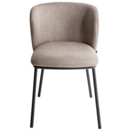 Beliani Set Of 2 Dining Chairs Mina Fabric Taupe - thumbnail 5