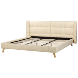 Beliani Bed Velvet Senlis 180 X 200 Cm (Eu Super King) Beige - thumbnail 6