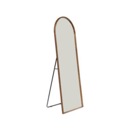 Sweeek - Arched Floor Mirror With Steel Base And Rubberwood Walnut Coloured 170X60 Cm - Liam - thumbnail 5