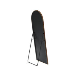 Sweeek - Arched Floor Mirror With Steel Base And Rubberwood Walnut Coloured 170X60 Cm - Liam - thumbnail 3
