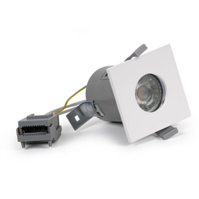 White Gu10 Square Fire Rated Downlight - Ip65 - Se Home - image 1