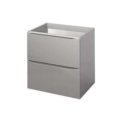 GoodHome Imandra Gloss Anthracite Wall-Mounted Bathroom Vanity Unit (H) 600mm (W) 600mm - image 1