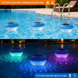 4 Pcs Solar Pool Lights, Rgb Color Floating Pool Lights, Ip67 Waterproof Party Decorations For Above Ground/inground Pools - thumbnail 3