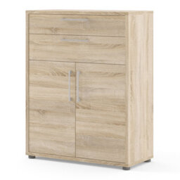 Furniture To Go Prima Bookcase 1 Shelf With 2 Drawers And 2 Doors In Oak - thumbnail 3