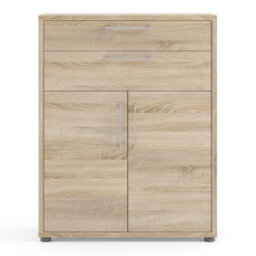 Furniture To Go Prima Bookcase 1 Shelf With 2 Drawers And 2 Doors In Oak - thumbnail 2
