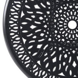 Beliani 90Cm Round Aluminium Garden Dining Table Black Vintage - thumbnail 5