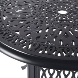 Beliani 90Cm Round Aluminium Garden Dining Table Black Vintage - thumbnail 3