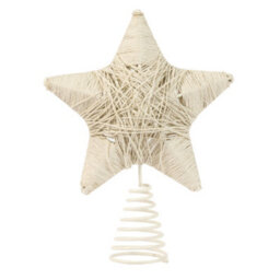 Dibor Cream Jute Star Christmas Decorations Tree Topper - thumbnail 2