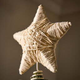 Dibor Cream Jute Star Christmas Decorations Tree Topper - thumbnail 3