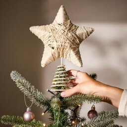 Dibor Cream Jute Star Christmas Decorations Tree Topper - thumbnail 6