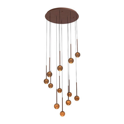 Lucide Calina Led 12 Light Cluster Ceiling Pendant Light Coffee - image 1