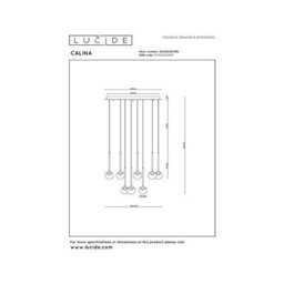 Lucide Calina Led 12 Light Cluster Ceiling Pendant Light Coffee - thumbnail 5