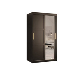 Arte Ramiro Ii Contemporary 2 Sliding Door Wardrobe 5 Shelves 2 Rails Black Matt (H)2000mm (W)1000mm (D)620mm - thumbnail 1