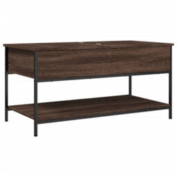 Walplus Coffee Table Brown Oak 100X50X50 Cm Engineered Wood And Metal - thumbnail 2