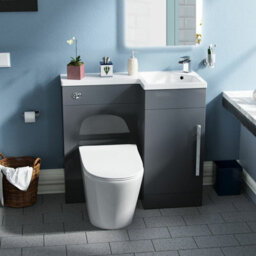 Nes Home 900mm Dark Grey Rh Vanity Unit Basin With Toilet Wc Combination Elora - thumbnail 2