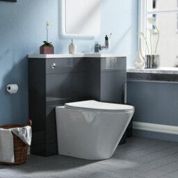 Nes Home 900mm Dark Grey Rh Vanity Unit Basin With Toilet Wc Combination Elora - thumbnail 3
