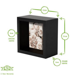 "Nicola Spring 3D Deep Box Photo Frames - 4 X 4"" - Black - Pack Of 2" - thumbnail 4