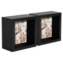 "Nicola Spring 3D Deep Box Photo Frames - 4 X 4"" - Black - Pack Of 2" - thumbnail 1
