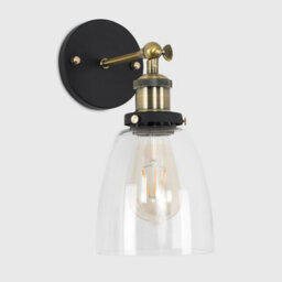 Valuelights Ambrose Pair Of Ambrose Antique Brass And Black Metal Adjustable Knuckle Joint Wall Light Fittings - thumbnail 4