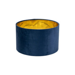 Valuelights Reni Navy Velvet & Gold Inner Drum Ceiling Lamp Shade And Bulb (D)25Cm - thumbnail 7
