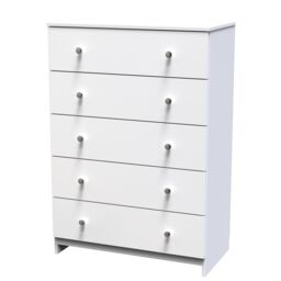Yarmouth Ready Assembled Matt White No Effect 5 Drawer Wide Chest (H)1067mm (W)740mm (D)390mm - thumbnail 2