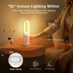 Led Night Light And Reading Lamp With Motion Sensor 2 In 1 Usb C Rechargeable Dusk To Dawn Torch - thumbnail 2