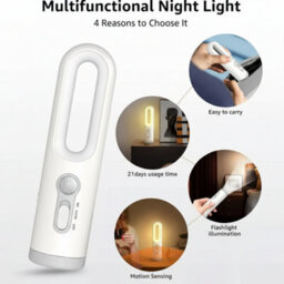 Led Night Light And Reading Lamp With Motion Sensor 2 In 1 Usb C Rechargeable Dusk To Dawn Torch - thumbnail 5