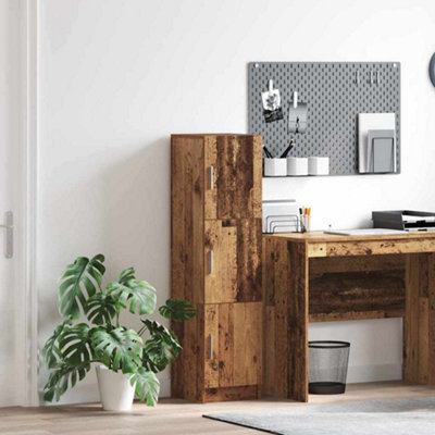 Berkfield Brown Sideboard Old Wood Wood Veneer Compact Brown Sideboard - image 1