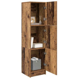Berkfield Brown Sideboard Old Wood Wood Veneer Compact Brown Sideboard - thumbnail 3