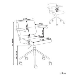 Beliani  Desk Chair Candor Light Brown - thumbnail 3