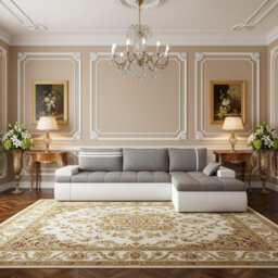 Oslo Convertible Living Room Corner Sofa Bed With Storage Hr Foam Wave Springs Chipboard 300X182X90Cm Grey And White Right - thumbnail 2
