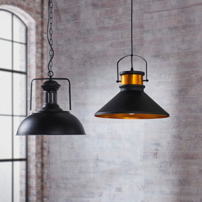 Teamson Home Modern Pendant Hanging Light - Black/rose Gold - 36.8 X 36.8 X 121.9 (Cm) - image 1