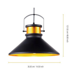 Teamson Home Modern Pendant Hanging Light - Black/rose Gold - 36.8 X 36.8 X 121.9 (Cm) - thumbnail 3