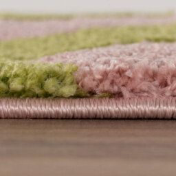 The Rugs Joli Green And Pink Wavy Rug Soft Dense Pile Easy To Clean And Pet Friendly For Living Rooms And Bedrooms - thumbnail 3