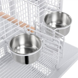 Yaheetech White Metal Bird Cage With Playtop And Casters - thumbnail 9