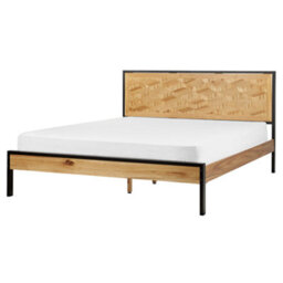 Beliani Bed Ervillers 160 X 200 Cm (Eu King Size) Natural Acacia - thumbnail 1