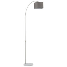 Komore Modern Arched Floor Light Grey Fabric Standing Light,marble Base - thumbnail 1