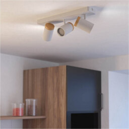 Loops Modern Triple Ceiling Spotlight In White And Brown - Led Bathroom Lighting - thumbnail 6