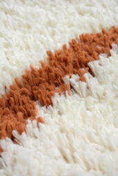 Melrose Shaggy Iso Ivory Patterned Orange Wave Lines Indoor Large Area Rug 160/230Cm - thumbnail 2