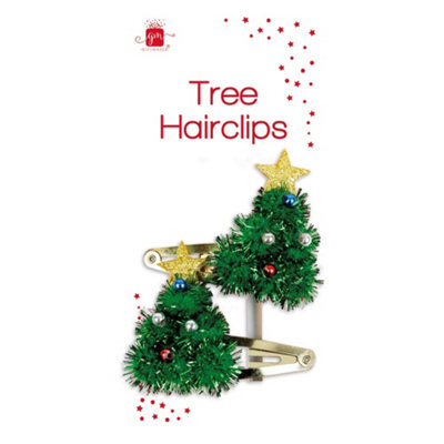 Christmas Tree Hairclips - Stocking Filler