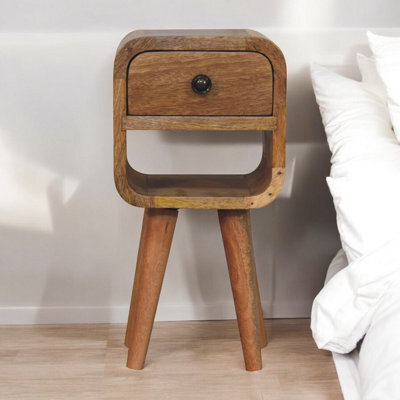 Artisan Furniture Solid Wood Extra Mini Oak-Ish Curve Lower Bedside - image 1