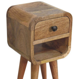 Artisan Furniture Solid Wood Extra Mini Oak-Ish Curve Lower Bedside - thumbnail 6