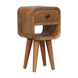 Artisan Furniture Solid Wood Extra Mini Oak-Ish Curve Lower Bedside - thumbnail 3