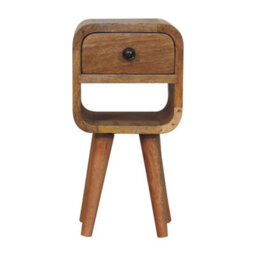 Artisan Furniture Solid Wood Extra Mini Oak-Ish Curve Lower Bedside - thumbnail 2