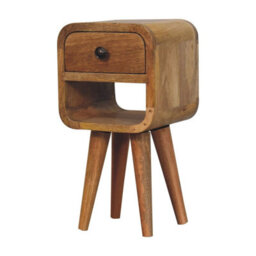 Artisan Furniture Solid Wood Extra Mini Oak-Ish Curve Lower Bedside - thumbnail 4