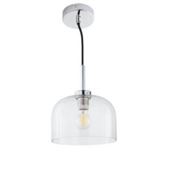 First Choice Lighting Set Of 2 Victoria - Chrome Pendant Lights With Clear Glass Shades - thumbnail 3