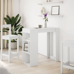 Berkfield Bar Table With Racks White 102X50X103.5 Cm Engineered Wood - thumbnail 3